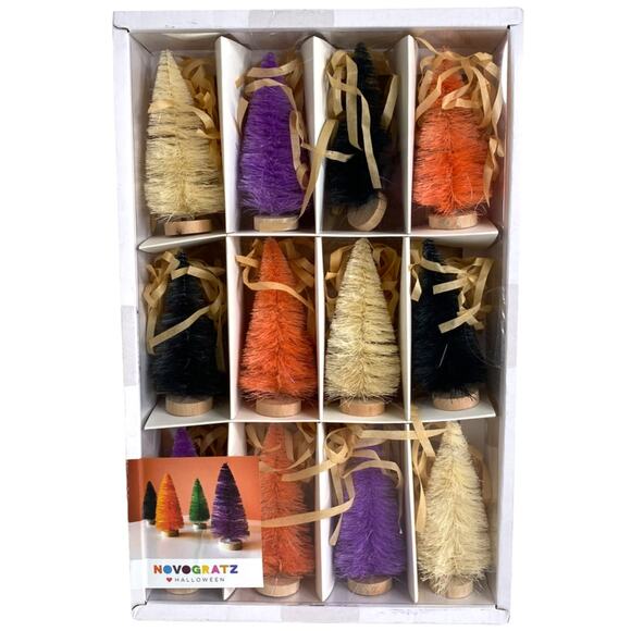 Novogratz Halloween Bottle Brush Trees 12 and 4 Pack New In Box - Picture 2 of 13